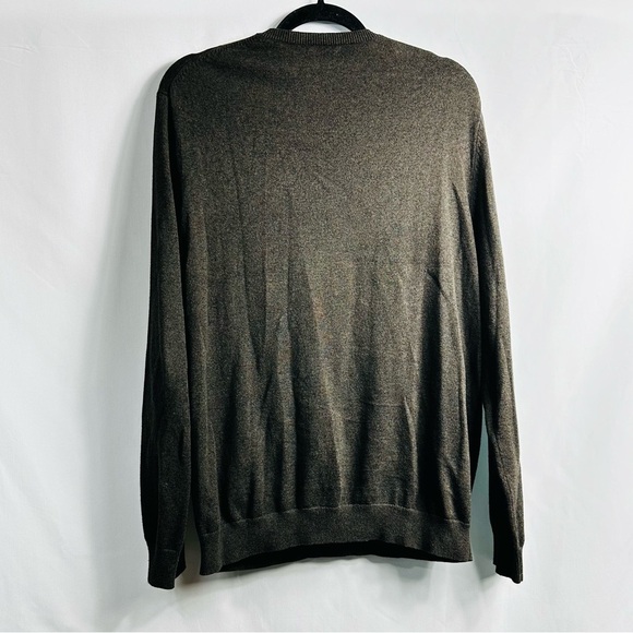 Van Heusen Men’s Sz Large Brown & Yellow Argyle 100% Cotton Long Sleeve Sweater - Picture 2 of 5